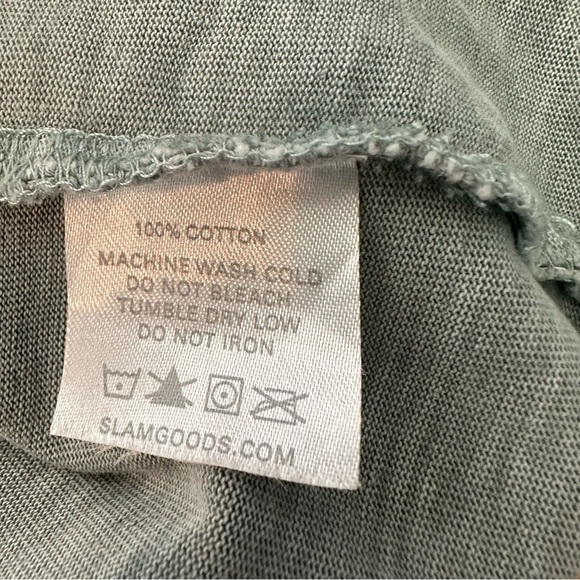 Slam embroidered green t-shirt - Picture 5 of 6